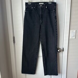 Madewell The Perfect Vintage Wide-Leg Black Jean